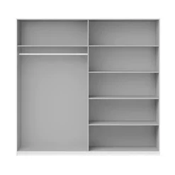 Garnero Arredamenti Armadio Ante A Specchio|Armadio Ante Scorrevoli-Armadio 221x210h cm 2 ante scorrevoli con specchio bianco lucido Marcus Gihome®