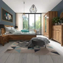 Garnero Arredamenti Armadio Ante A Specchio|Armadio Ante Battenti-Armadio 144x202h cm 3 ante specchio rovere scuro Lucca