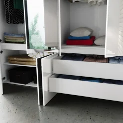 Garnero Arredamenti Armadio Ante A Specchio|Guardaroba-Armadio 200x209h cm 4 ante specchio bianco lucido Twilight