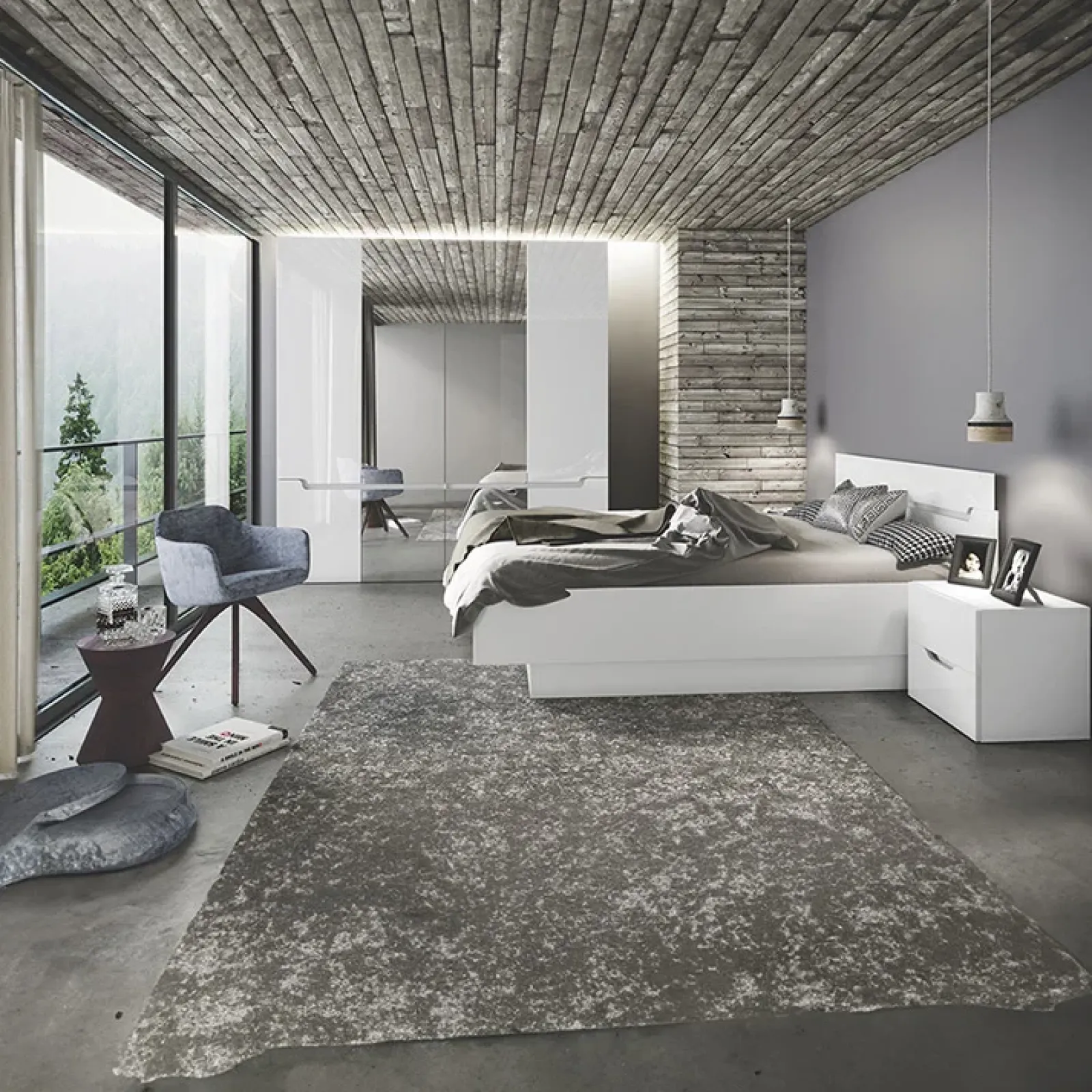 Garnero Arredamenti Armadio Ante A Specchio|Guardaroba-Armadio 200x209h cm 4 ante specchio bianco lucido Twilight