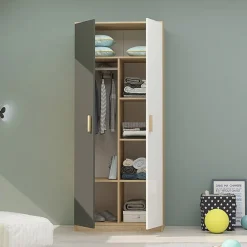 Garnero Arredamenti Armadio Cameretta-Armadio 80x190h cm cameretta rovere antracite bianco Chiaretto