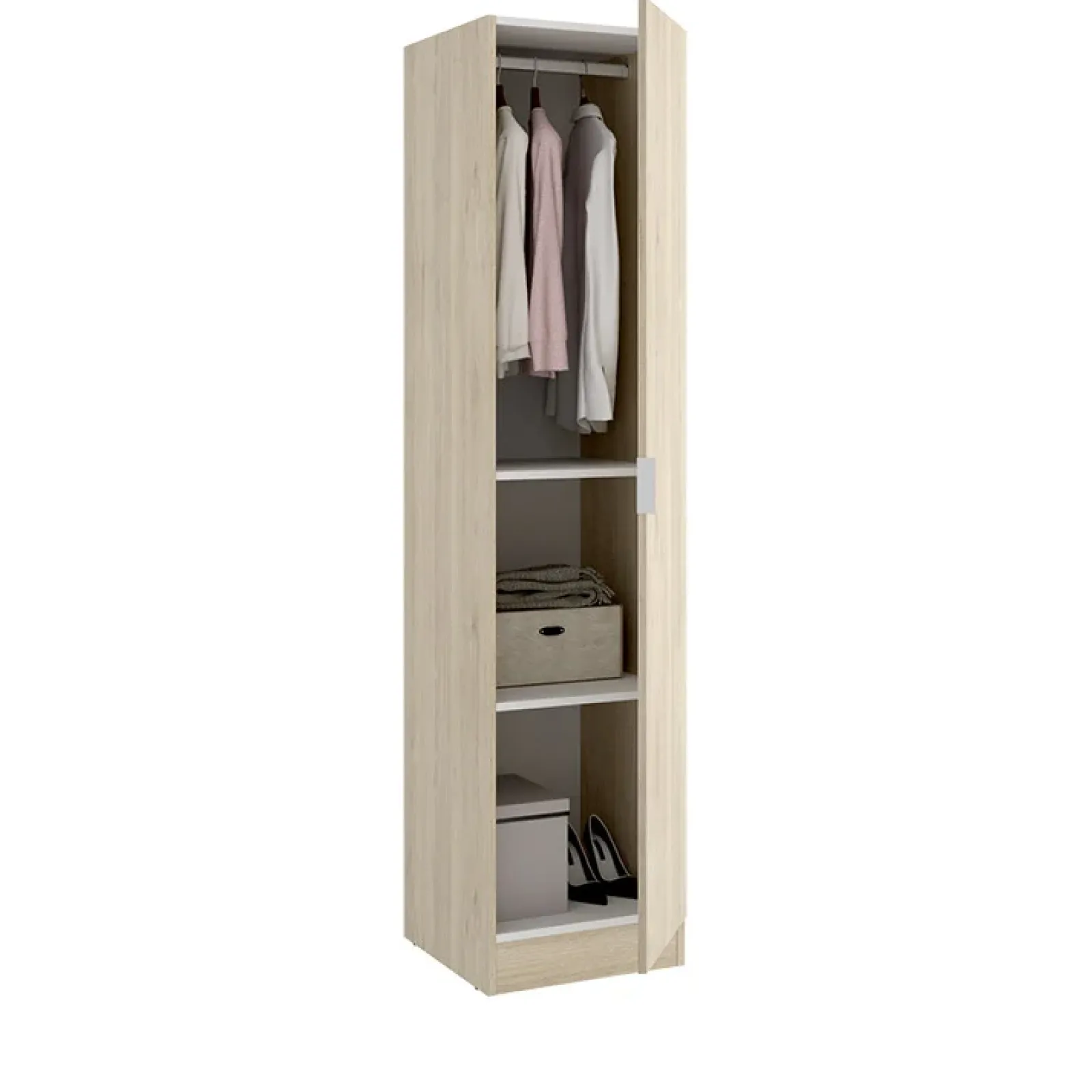 Garnero Arredamenti Armadio Ante Battenti|Guardaroba-Armadio 41x184h cm con barra appendiabiti legno Juan Rovere