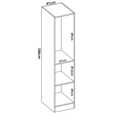 Garnero Arredamenti Armadio Ante Battenti|Guardaroba-Armadio 41x184h cm con barra appendiabiti legno Juan Rovere