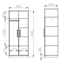Garnero Arredamenti Scrivanie Per Ragazzi|Armadio Cameretta-Armadio 210x190h cm con scrivania rovere antracite bianco Chiaretto