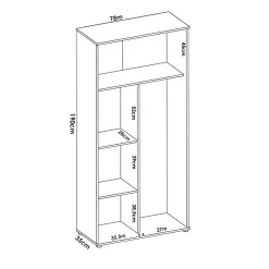 Garnero Arredamenti Armadio Ante Battenti|Mobili Multiuso-Armadio 78x190h cm due ante con ripiani multiuso vano porta scope legno Ander