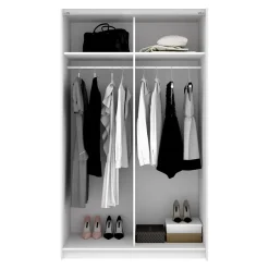 Garnero Arredamenti Armadio Ante Scorrevoli|Guardaroba-Armadio 120x204h cm due ante scorrevoli bianco Daniel