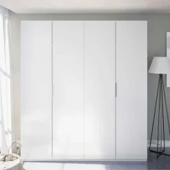 Garnero Arredamenti Armadio Cameretta|Armadio Ante Battenti-Armadio 180x200h cm moderno 4 ante bianco lucido Mike Gihome®