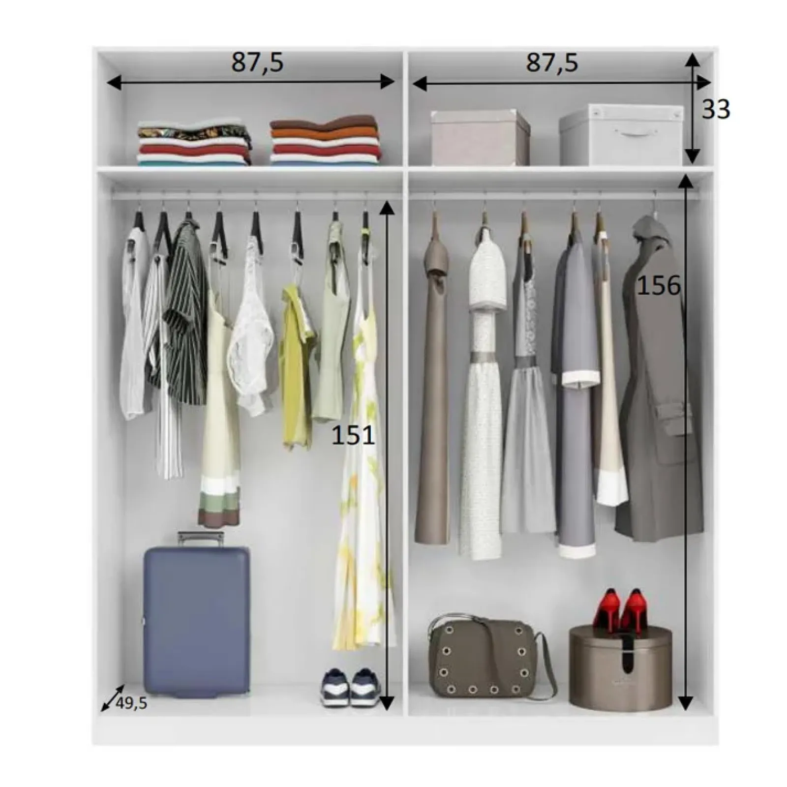 Garnero Arredamenti Armadio Cameretta|Armadio Ante Battenti-Armadio 180x200h cm moderno 4 ante bianco lucido Mike Gihome®