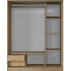 Garnero Arredamenti Armadio Ante A Specchio|Armadio Ante Scorrevoli-Armadio 150x191h cm scorrevole con specchio Collodi Rovere Rustico