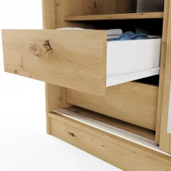 Garnero Arredamenti Armadio Ante A Specchio|Armadio Ante Scorrevoli-Armadio 150x191h cm scorrevole con specchio Collodi Rovere Rustico