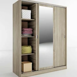 Garnero Arredamenti Armadio Ante A Specchio|Armadio Ante Scorrevoli-Armadio 150x191h cm scorrevole con specchio sonoma Collodi Rovere