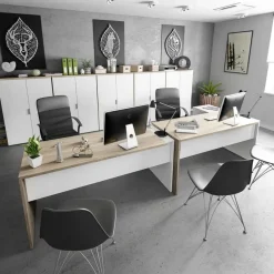 Garnero Arredamenti Arredo Ufficio Completo-Arredo ufficio completo bianco opaco rovere natura Work 2