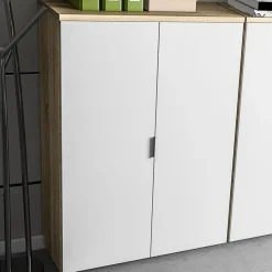 Garnero Arredamenti Arredo Ufficio Completo-Arredo ufficio completo bianco opaco rovere natura Work 2