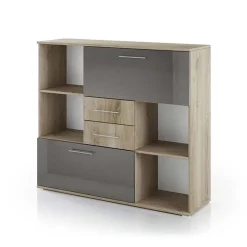 Garnero Arredamenti Arredo Ufficio Completo-Arredo ufficio completo moderno rovere antracite lucido Time 21