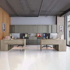 Garnero Arredamenti Arredo Ufficio Completo-Arredo ufficio completo moderno rovere antracite lucido Time 11