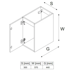 Garnero Arredamenti Pensili Per Bagno-Base bagno sospesa 30x60h cm 1 anta beige rovere Swim Beige - Rovere