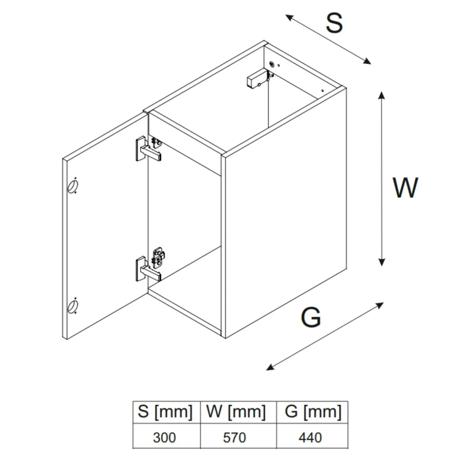 Garnero Arredamenti Pensili Per Bagno-Base bagno sospesa 30x60h cm 1 anta nero rovere Swim Nero - Rovere