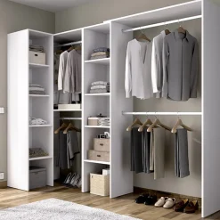 Garnero Arredamenti Cabine Armadio-Cabina armadio angolare 228x187h cm 4 scomparti bianco Rincon Bianco Opaco