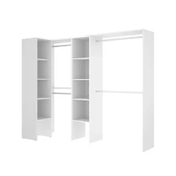 Garnero Arredamenti Cabine Armadio-Cabina armadio angolare 228x187h cm 4 scomparti bianco Rincon Bianco Opaco