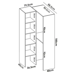 Garnero Arredamenti Cabine Armadio-Cabina armadio angolare 228x187h cm 4 scomparti bianco Rincon Bianco Opaco