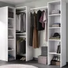 Garnero Arredamenti Cabine Armadio-Cabina armadio angolare 226x186h cm 3 scomparti con appendiabiti bianco Soler