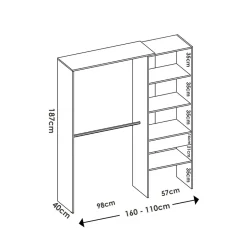 Garnero Arredamenti Cabine Armadio-Cabina armadio angolare 248x187h cm 4 scomparti noce Rincon Rovere