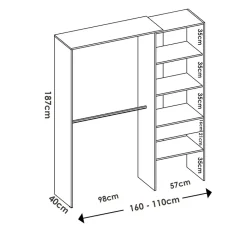 Garnero Arredamenti Cabine Armadio-Cabina armadio angolare 248x187h cm 4 scomparti noce Rincon Rovere