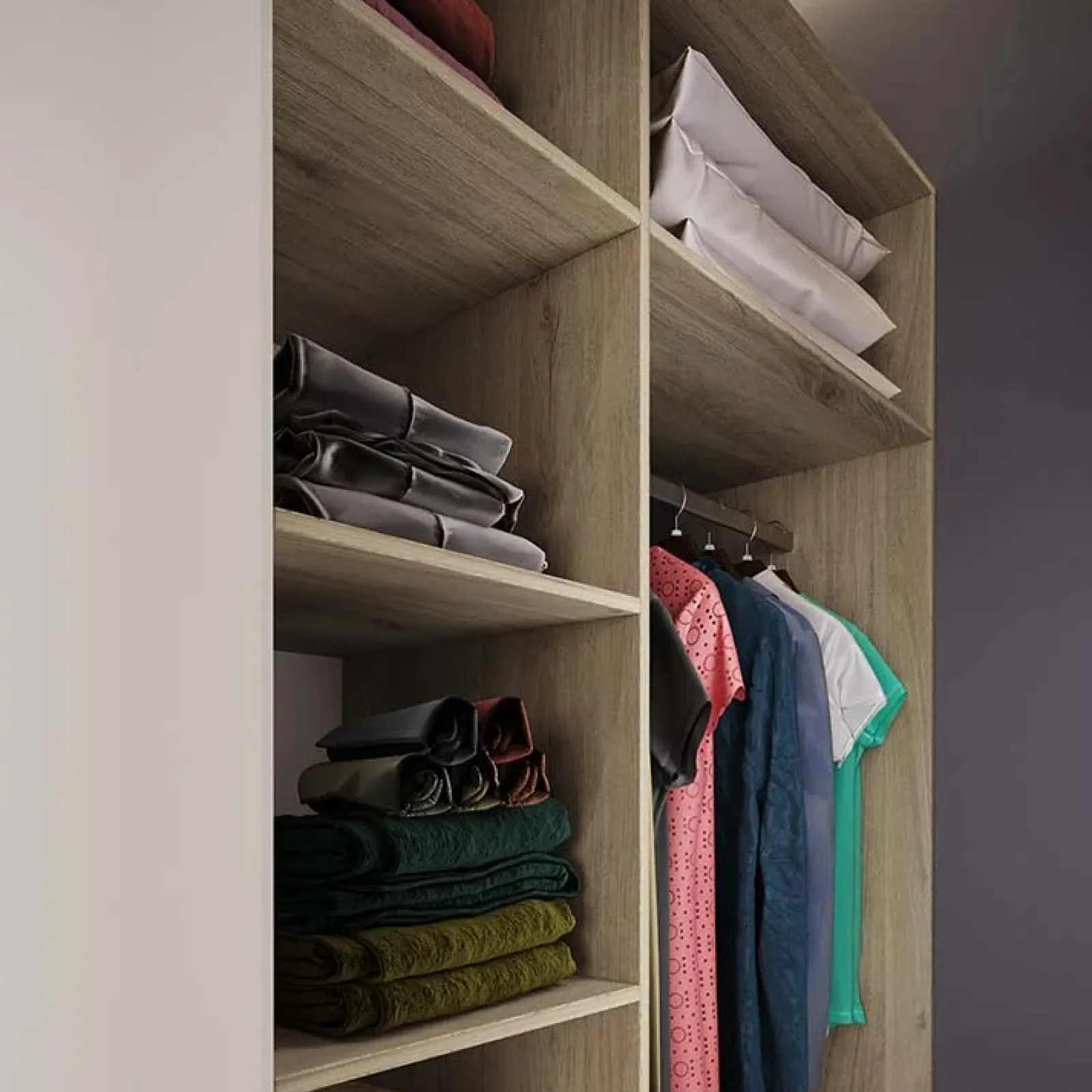 Garnero Arredamenti Cabine Armadio-Cabina armadio 148x199h cm ad angolo rovere champagne beige Fabio Gihome®