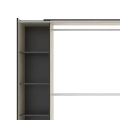 Garnero Arredamenti Cabine Armadio-Cabina armadio 180x205h cm allungabile moderno aperto con tenda rovere grafite Simpli Rovere - Antracite