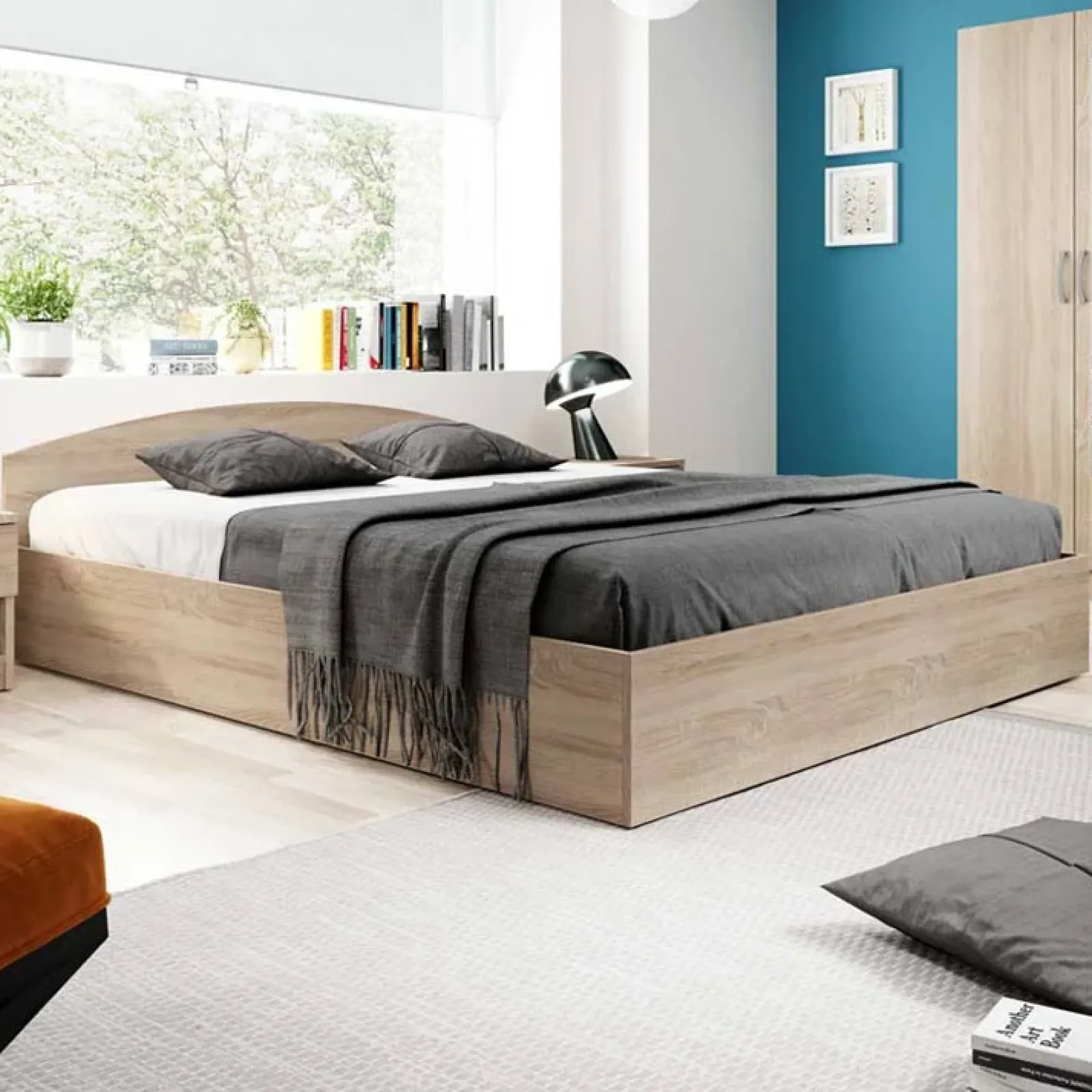 Garnero Arredamenti Camere Da Letto Complete|Camera Da Letto Completa-Camera completa con letto contenitore alla francese Tropea Rovere