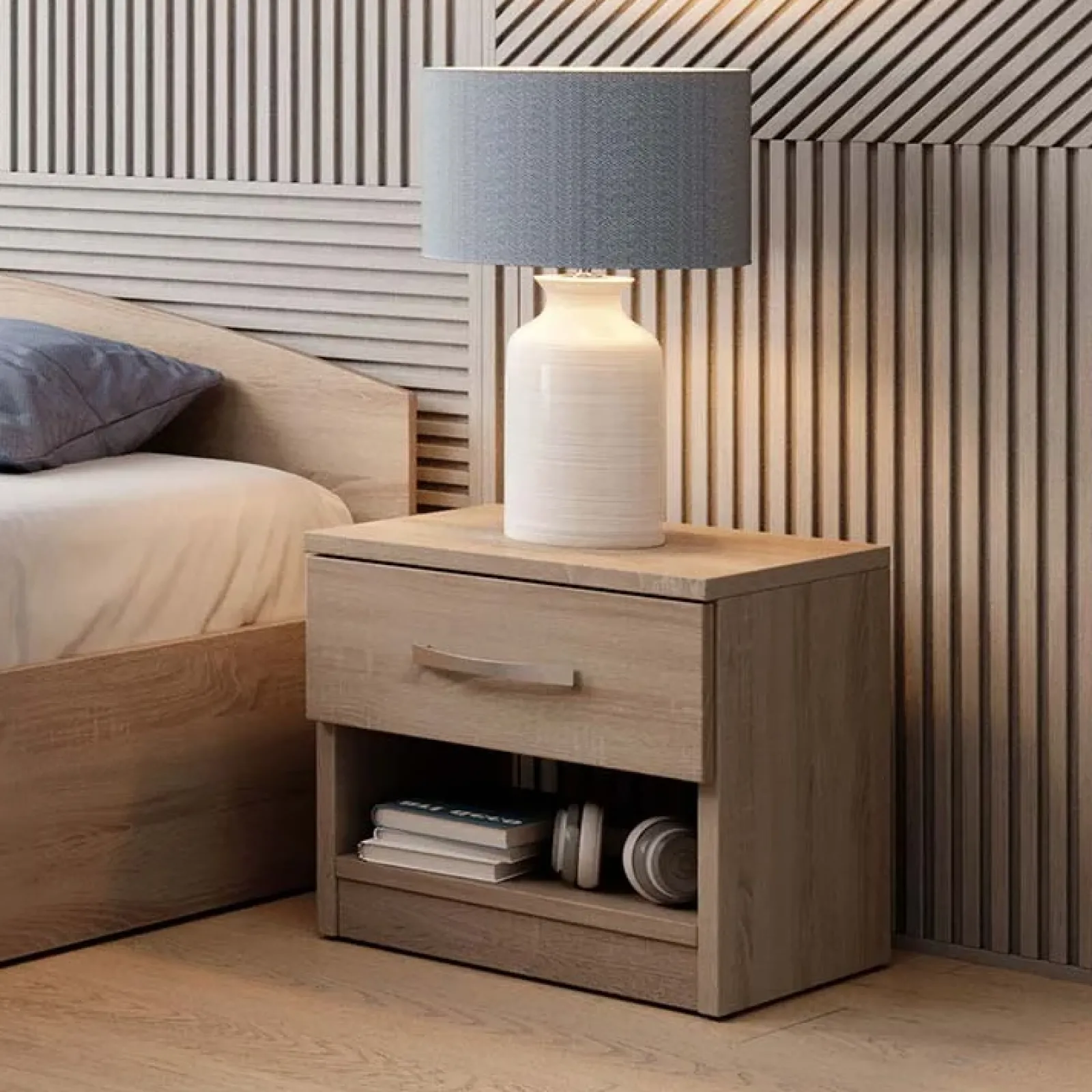 Garnero Arredamenti Camere Da Letto Complete|Camera Da Letto Completa-Camera completa con letto contenitore alla francese Tropea Rovere