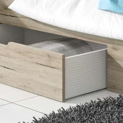 Garnero Arredamenti Camere Da Letto Complete|Camera Da Letto Completa-Camera completa con letto matrimoniale 160x200cm rovere natura bianco Copenhagen