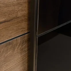 Garnero Arredamenti Camere Da Letto Complete|Camera Da Letto Completa-Camera completa con letto matrimoniale 160x200cm rovere scuro nero lucido Cortina Gihome® Nero Lucido - Wengè