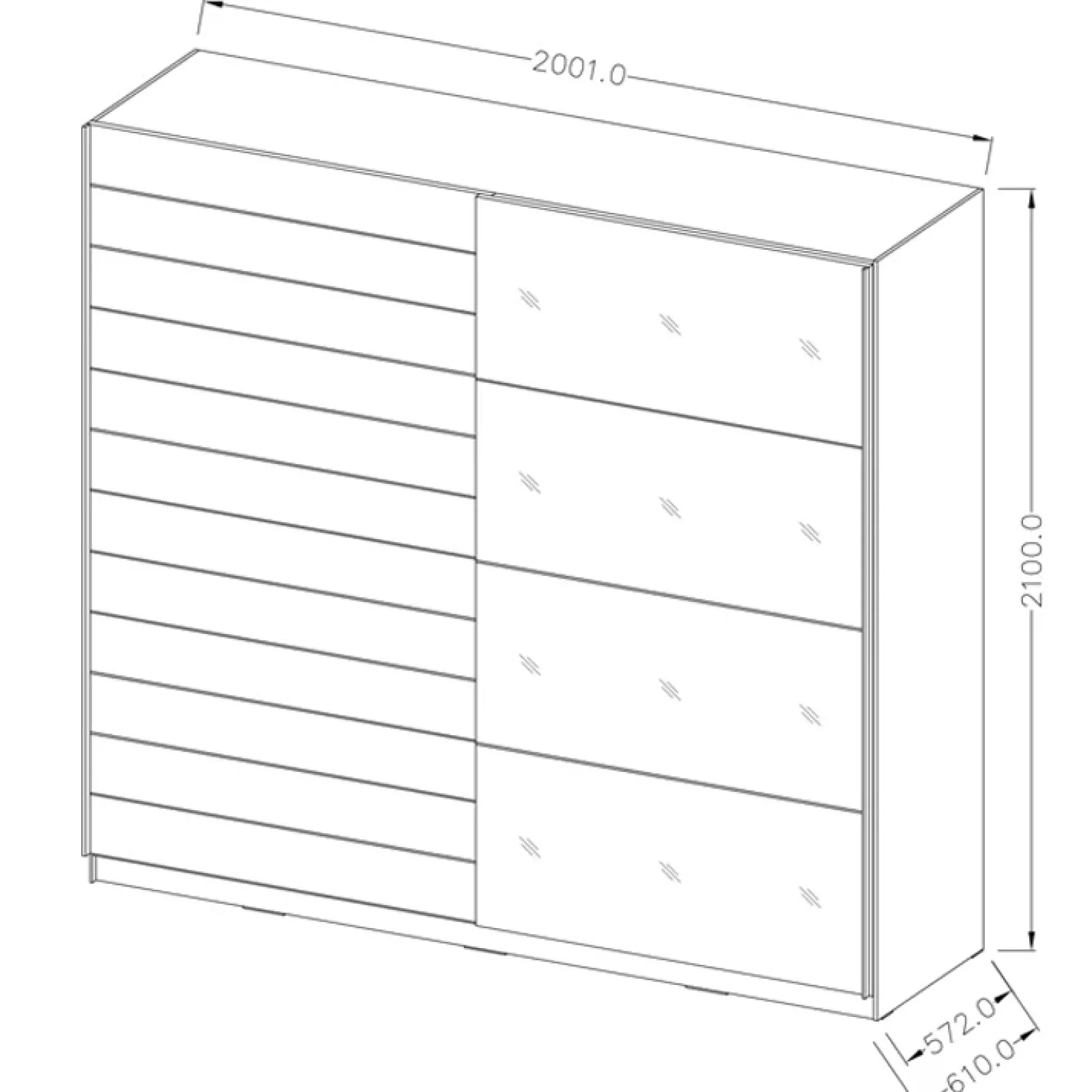 Garnero Arredamenti Camere Da Letto Complete|Camera Da Letto Completa-Camera completa con letto matrimoniale 160x200cm rovere scuro nero lucido Cortina Gihome® Nero Lucido - Wengè