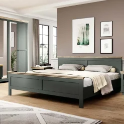 Garnero Arredamenti Camere Da Letto Complete|Camera Da Letto Completa-Camera completa matrimoniale moderna verde quercia con specchio Texel
