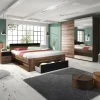 Garnero Arredamenti Camere Da Letto Complete|Camera Da Letto Completa-Camera completa matrimoniale con cassettoni rovere scuro nero Lisbona Gihome®