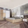 Garnero Arredamenti Camere Da Letto Complete|Camera Da Letto Completa-Camera completa matrimoniale rovere sonoma bianco lucido Tamigi