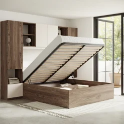 Garnero Arredamenti Camere Da Letto Complete|Camera Da Letto Completa-Camera da letto a ponte completa matrimoniale panna quercia Lullaby Beige - Noce