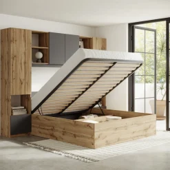 Garnero Arredamenti Camere Da Letto Complete|Camera Da Letto Completa-Camera da letto a ponte completa matrimoniale antracite rovere Lullaby Antracite - Rovere