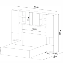 Garnero Arredamenti Camere Da Letto Complete|Camera Da Letto Completa-Camera da letto a ponte completa matrimoniale antracite rovere Lullaby Antracite - Rovere