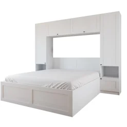 Garnero Arredamenti Camere Da Letto Complete|Camera Da Letto Completa-Camera da letto a ponte completa matrimoniale bianco opaco Dreamland
