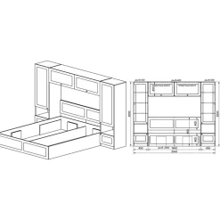 Garnero Arredamenti Camere Da Letto Complete|Camera Da Letto Completa-Camera da letto a ponte completa matrimoniale bianco opaco Dreamland