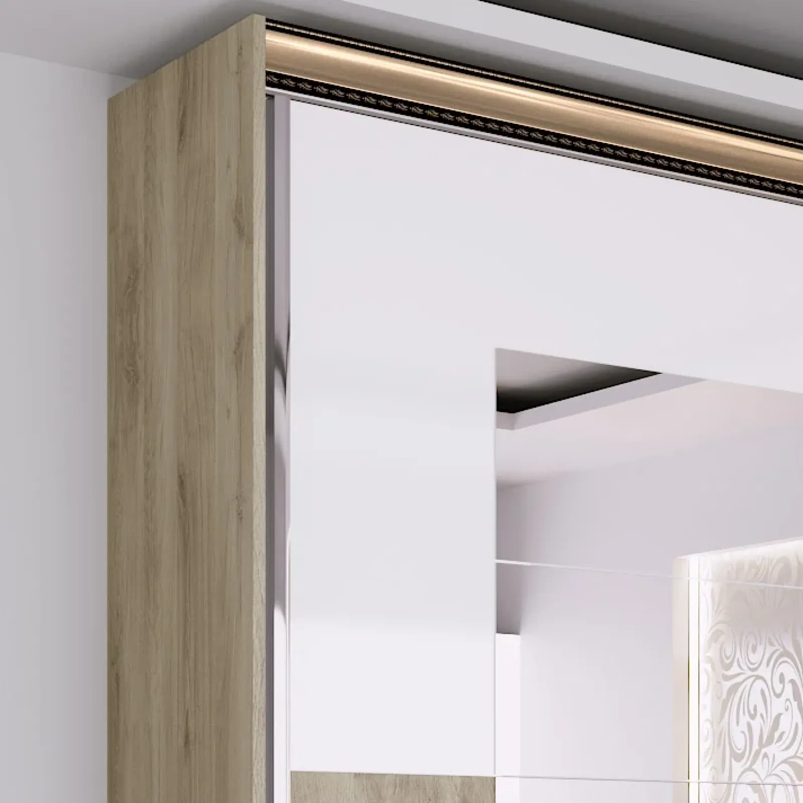 Garnero Arredamenti Camere Da Letto Complete|Camera Da Letto Completa-Camera da letto completa rovere sonoma bianco opaco Riga