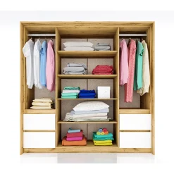 Garnero Arredamenti Camere Da Letto Complete|Camera Da Letto Completa-Camera da letto completa matrimoniale quercia bianco opaco Volga