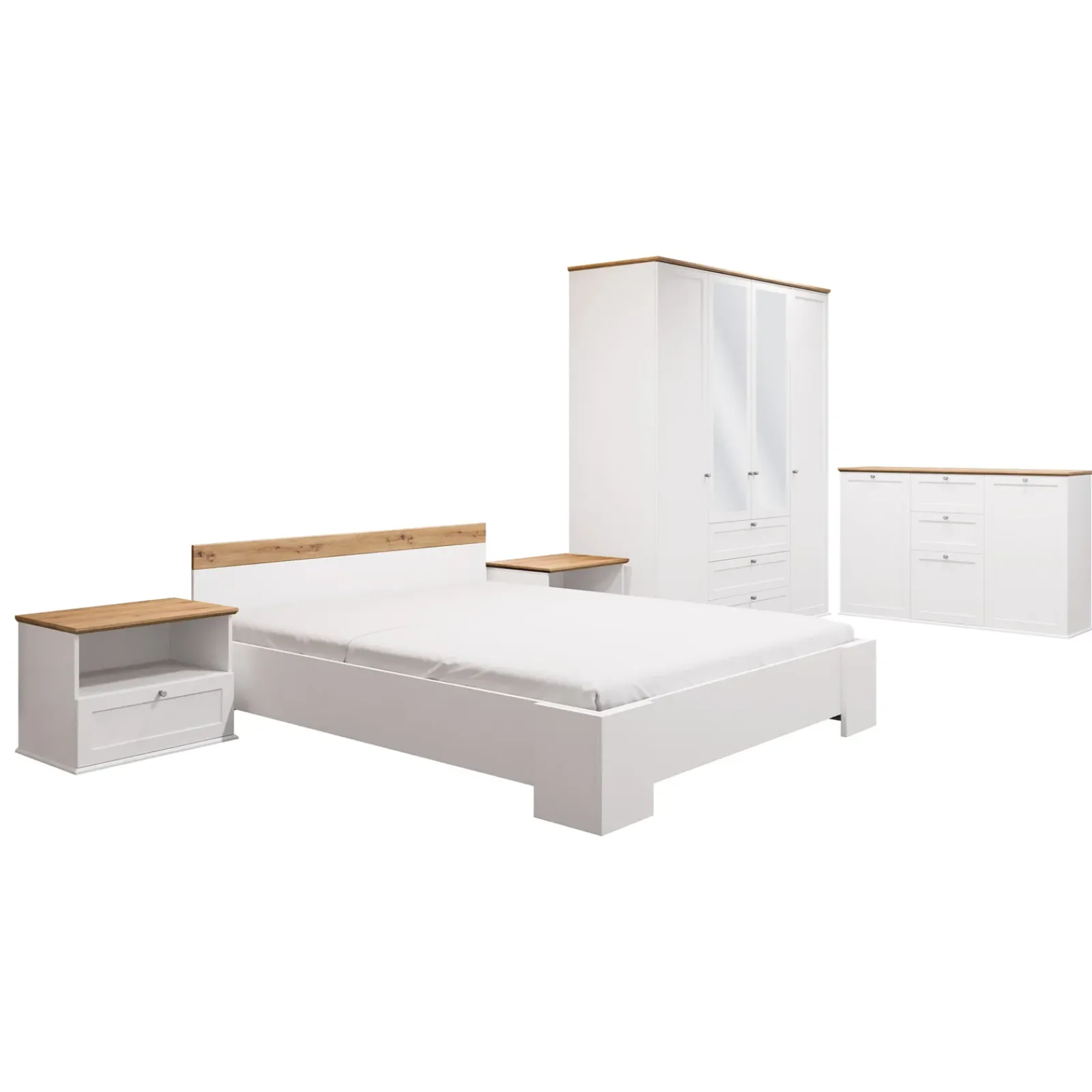 Garnero Arredamenti Camere Da Letto Complete|Camera Da Letto Completa-Camera da letto completa matrimoniale bianco rovere Relaxio