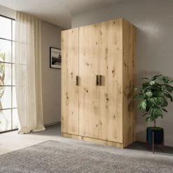 Garnero Arredamenti Camere Da Letto Complete|Camera Da Letto Completa-Camera da letto completa alla francese con armadio e comodini Carrisi Rovere Rustico