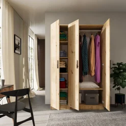 Garnero Arredamenti Camere Da Letto Complete|Camera Da Letto Completa-Camera da letto completa alla francese con armadio e comodini Carrisi Rovere Rustico