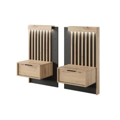 Garnero Arredamenti Camere Da Letto Complete|Camera Da Letto Completa-Camera da letto completa matrimoniale moderna rovere antracite Rubik