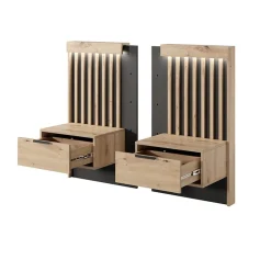 Garnero Arredamenti Camere Da Letto Complete|Camera Da Letto Completa-Camera da letto completa matrimoniale moderna rovere antracite Rubik