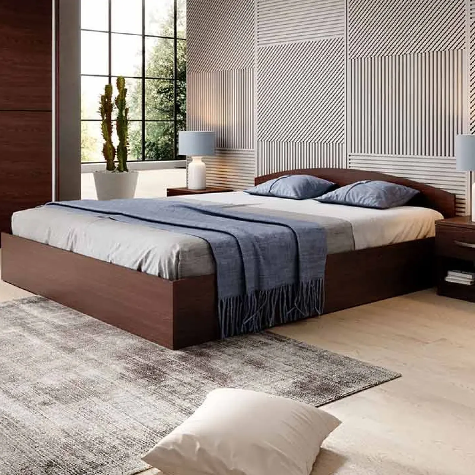 Garnero Arredamenti Camere Da Letto Complete|Camera Da Letto Completa-Camera da letto completa matrimoniale moderna wengè Roma Noce